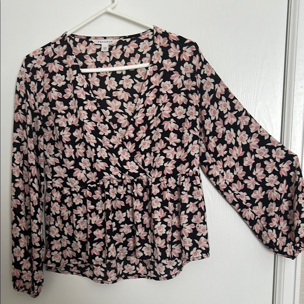 Pink/black Long Sleeve Top